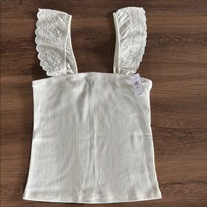 NWT Gap White Lace Strap Tank